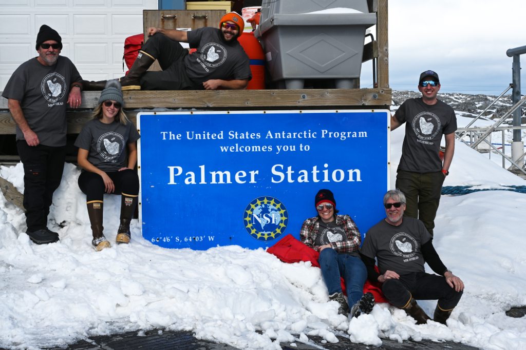 the team	at the palmer Station (2019)